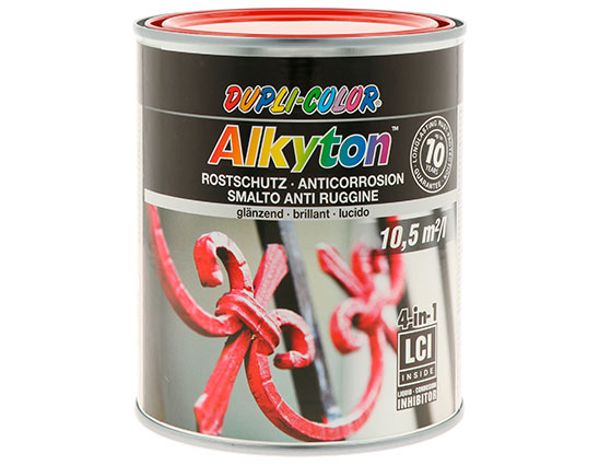 Tinta Anti Ferrugem Alkyton Vermelho Brilho - Ral 3000 - 750ml