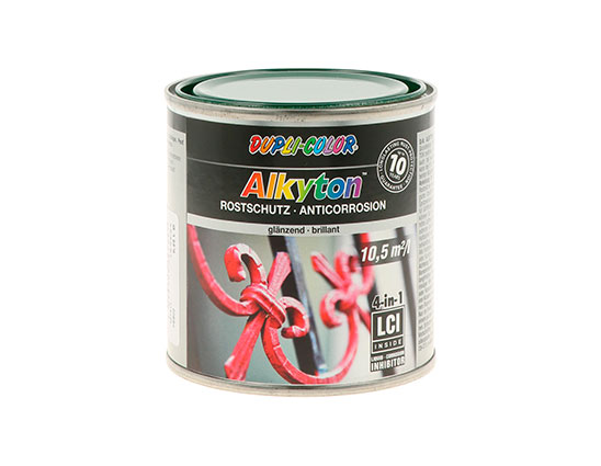 Tinta Antiferrugem Alkyton Verde Brilho - Ral 6005 - 250 ml