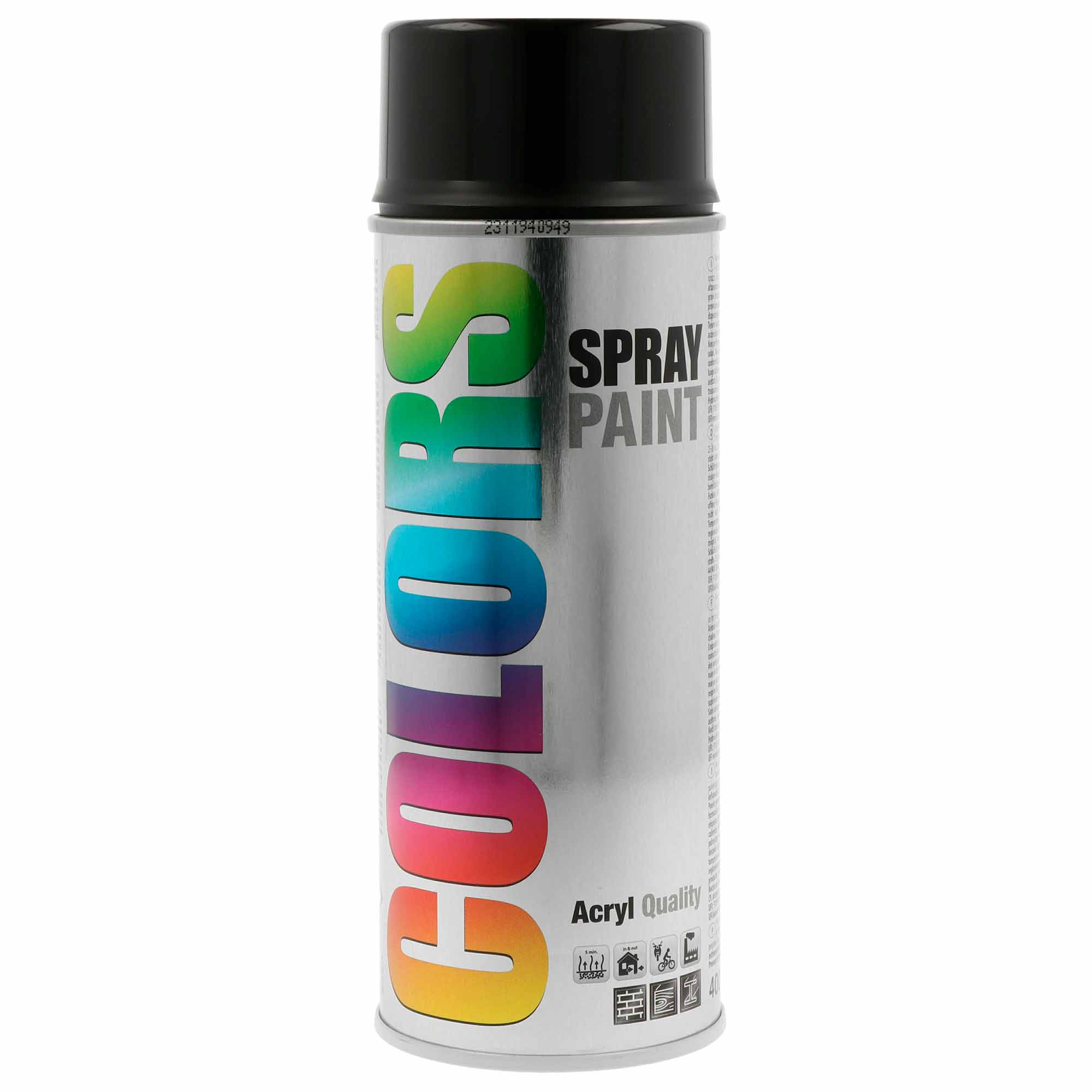 Spray COLORS Preto Brilho Ral 9005 - 400 ml