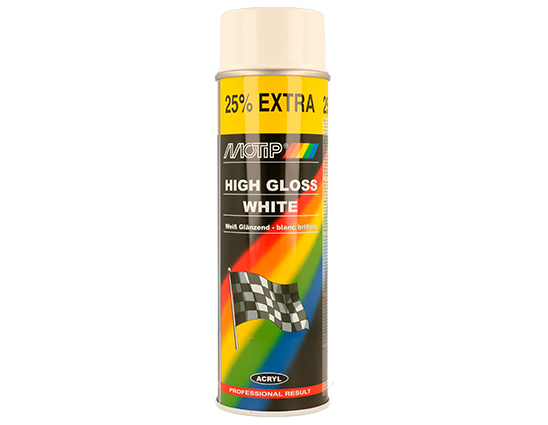 Spray Acrilico Branco Brilho - RAL 9010 - 500 ML