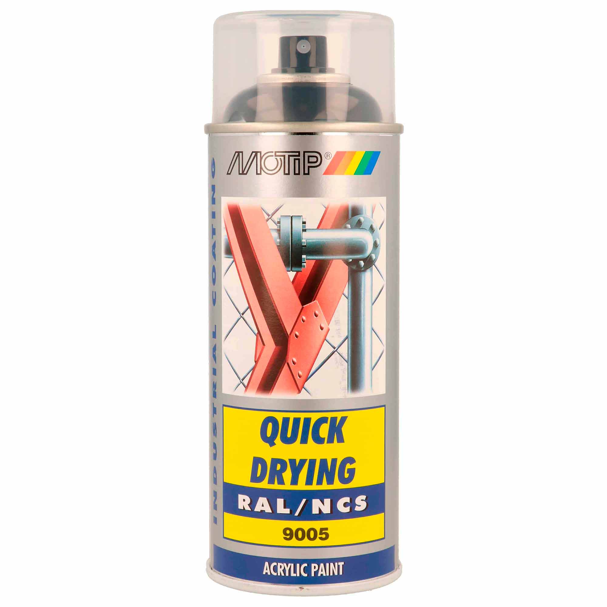 Spray Tinta Industrial Preto Brilho - Ral 9005 - 400 ml